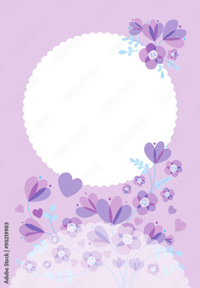 紫の花　ポストカード