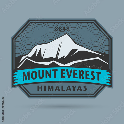 Stamp or label with the Mount Everest
