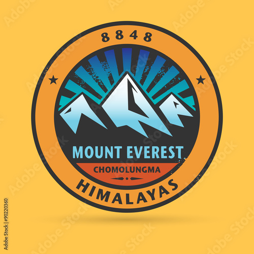 Stamp or label with the Mount Everest