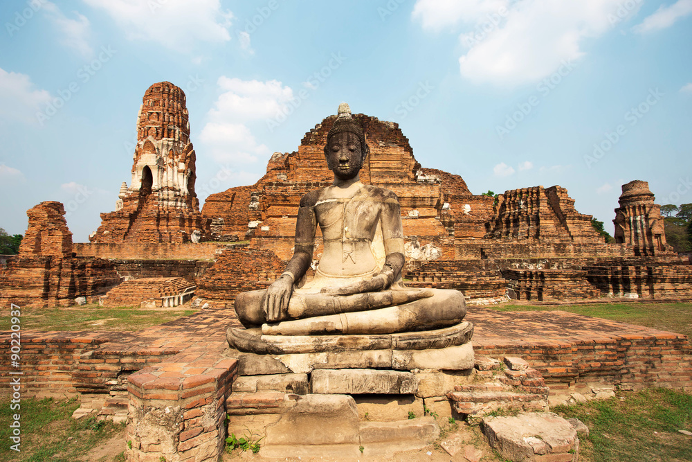 Old Temple Architecture at Wat Mahathat, Ayutthaya Province, Thailand, World Heritage Site. This is public where people can come to take picture. Old Temple Architecture at Wat Mahathat, Ayutthaya Province, Thailand, World Heritage Site. This is public where people can come to take picture.