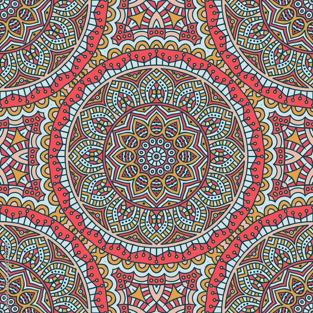 Fototapeta premium Ethnic floral seamless pattern