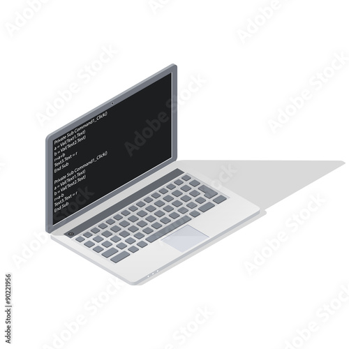 Computer program of computer display detailed isometric icon
