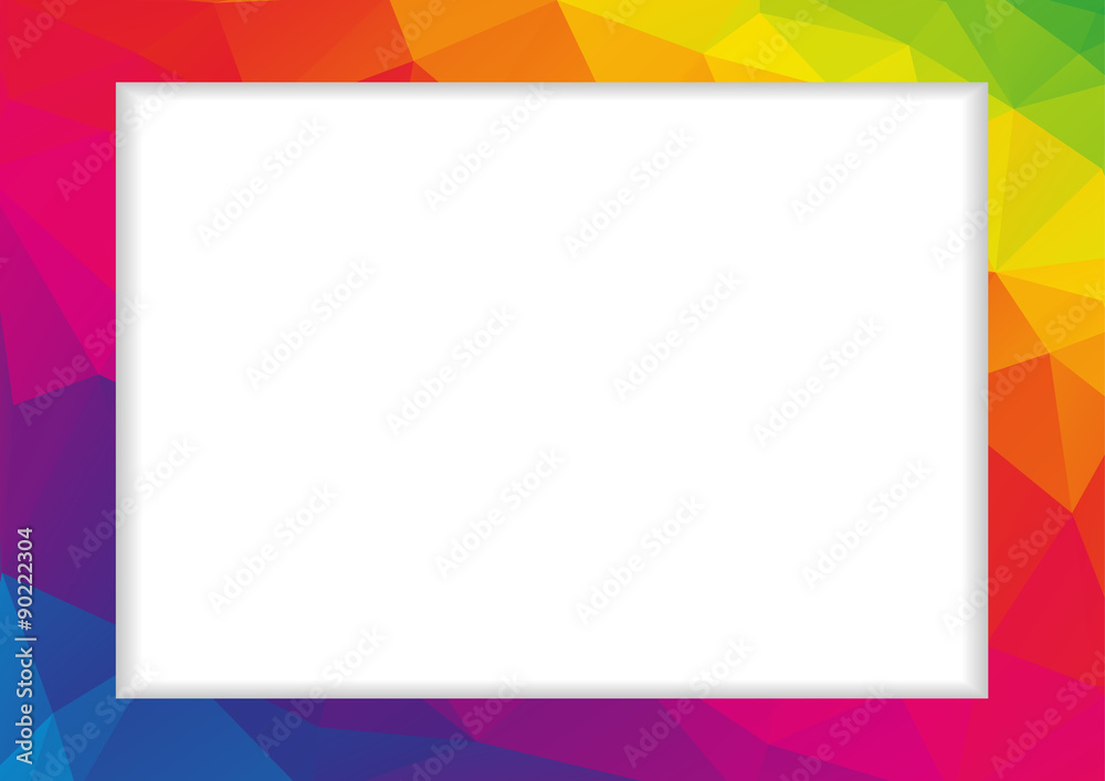 Abstract low polygonal frame in rainbow colors Abstract low polygonal frame in rainbow colors