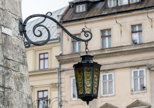 Street old lantern in Krakow, Poland.