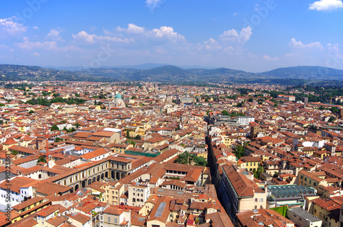 An aerial view taken from the Dome of Florence (Tuscany, Italy).
