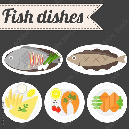 Vector Fish Dishes