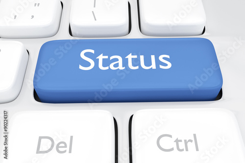 3D render illustration of online status keyboard key