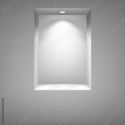Gray niche for presentations. 