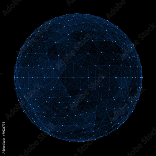 Abstract illustration internet network in the form of sphere