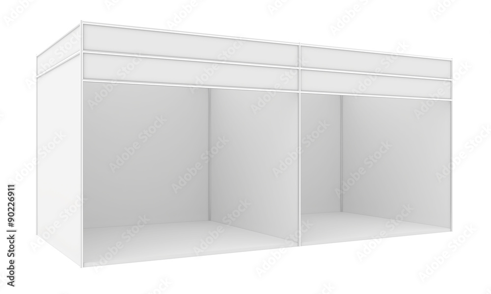 Blank exhibition stand. 3d render isolated on white background Blank exhibition stand. 3d render isolated on white background