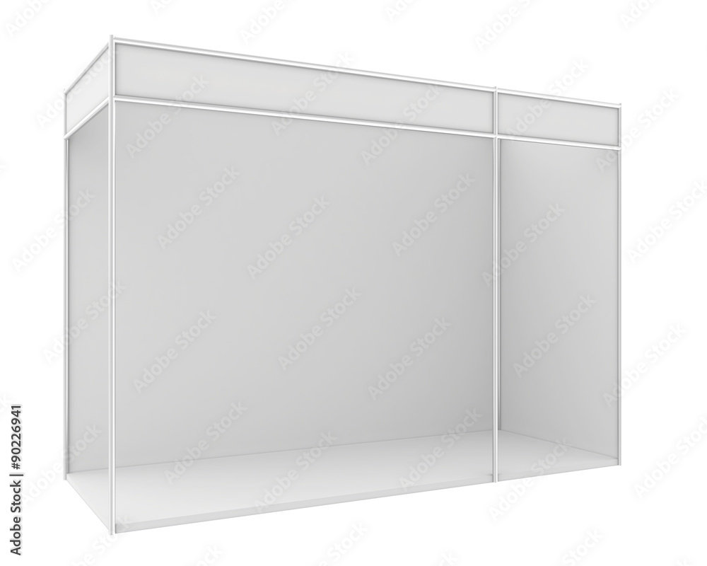 Blank exhibition stand. 3d render isolated on white background Blank exhibition stand. 3d render isolated on white background