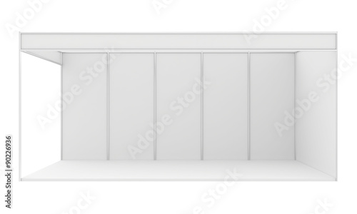 Blank exhibition stand. 3d render isolated on white background
