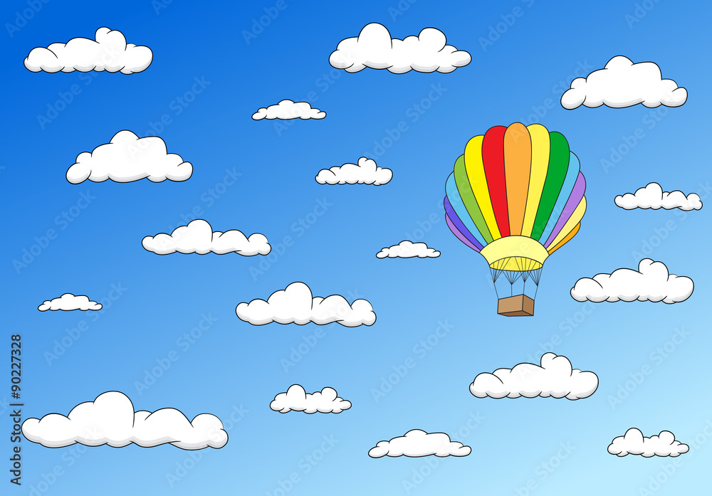 Obraz premium Colorful balloon in the sky. Horisontal image