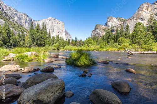 Classic view of Yosemite Valley in Yosemite National Park, California, USA.