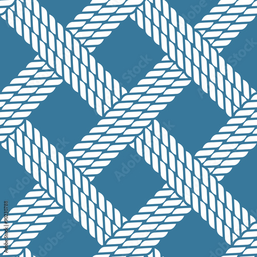 Seamless nautical rope knot pattern, lattice