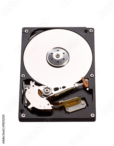 Hard disk isolated on a white background.