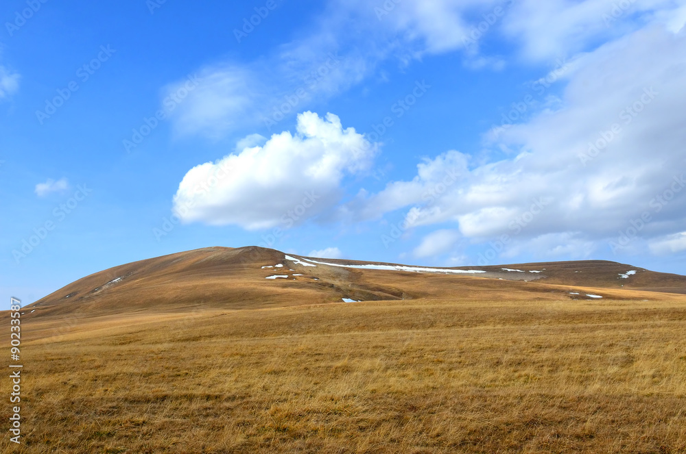 Autumn mountains ladscape. Lagonacky plateau in the Caucasian Biosphere Reserve, Adygeya, Russia.