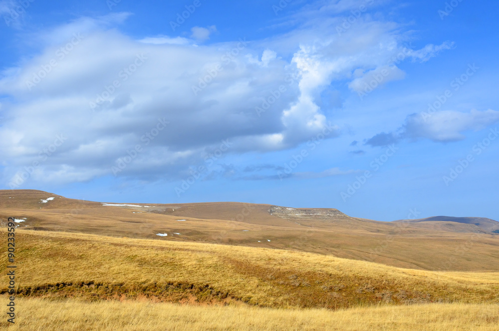 Autumn meadows at the Lagonacky plateau in the Caucasian Biosphere Reserve, Adygeya, Russia.