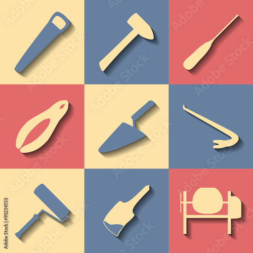 construction tools icons eps10