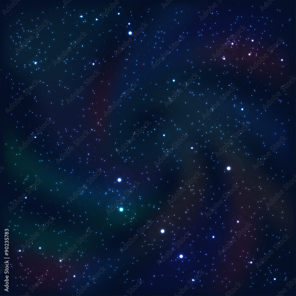 Cosmic abstract background with stars and nebulas. Vector
