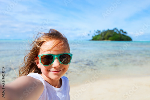 Adorable little girl at beach