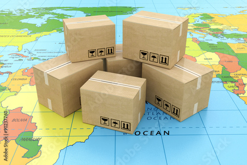 Global logistics, shipping and worldwide delivery business 