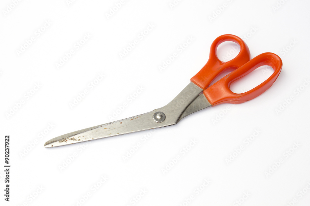 Old scissors isolated on white background Old scissors isolated on white background