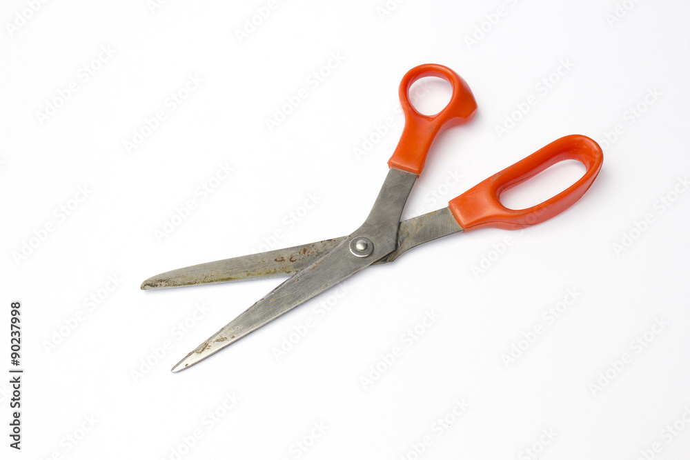 Old scissors isolated on white background Old scissors isolated on white background
