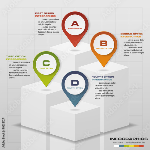 columns of 4 steps stand for the presentation with Abstract navigation point and free space foryour text&data. photo