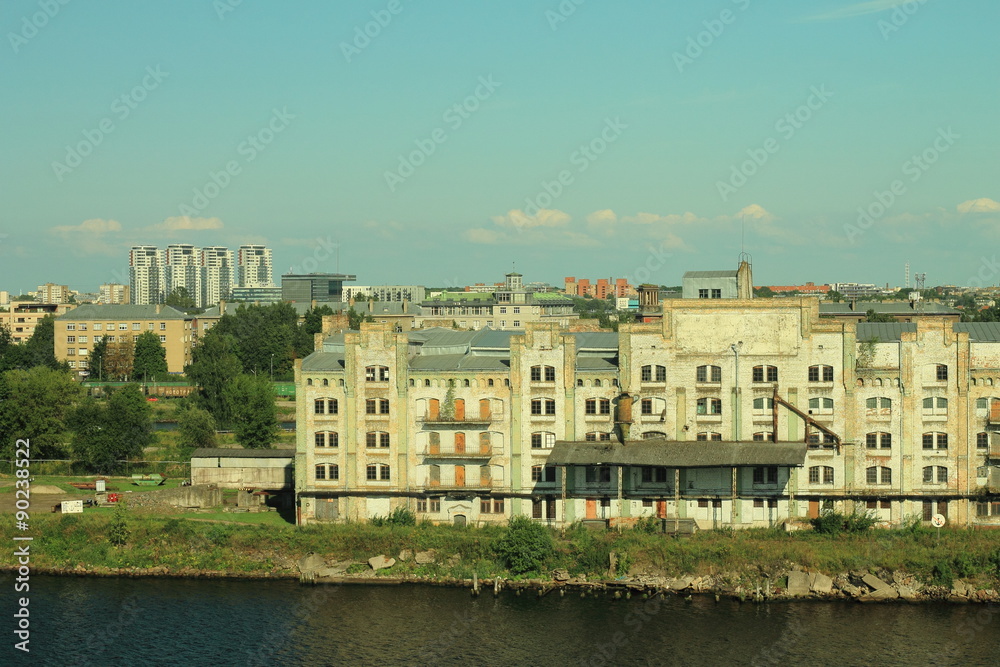 Old building in Riga port waterfront