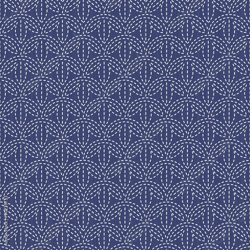 Antique japanese fancywork. Sashiko. Seamless pattern.