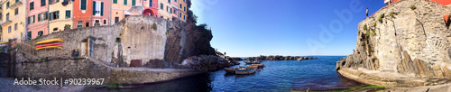CINQUE TERRE, ITALY - OCTOBER 2, 2014: Tourists along the beach.