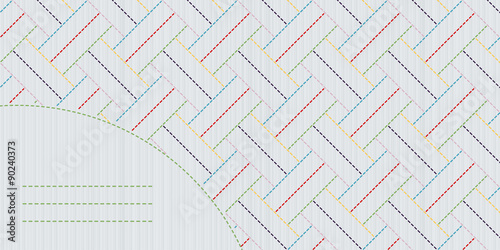 Simple sashiko ornament with copy space for text.