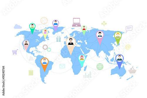 Concept of modern business and teamwork. online social networks,