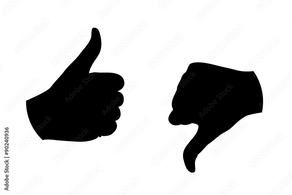 thumb up thumb down silhouette thumb up thumb down silhouette
