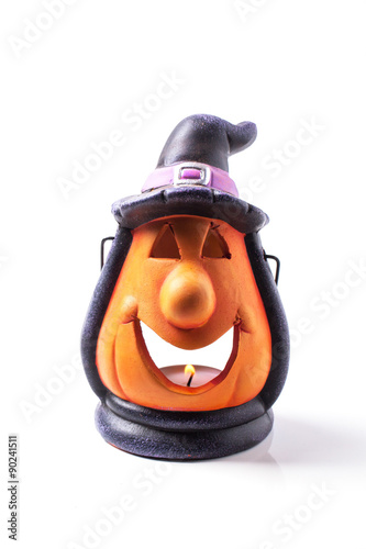 Halloween lantern isolated photo