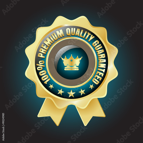 Golden Premium Quality Badge with stars and rope design