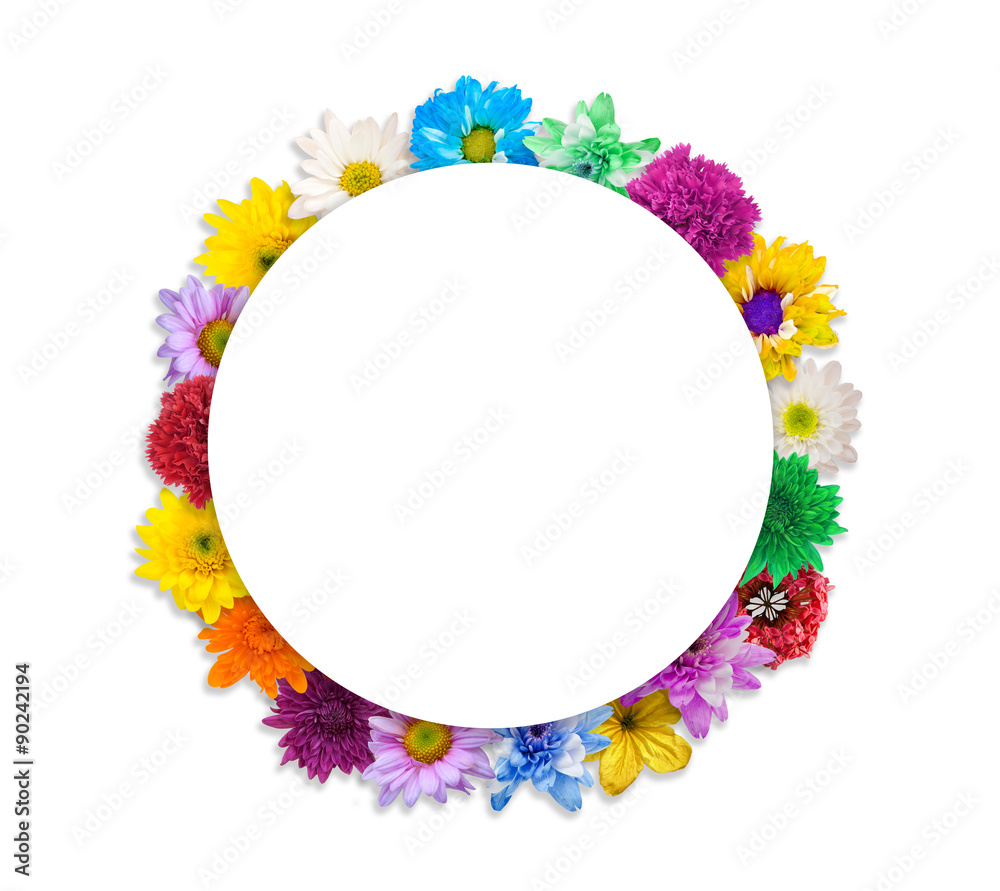 arrangement flower frame isolated on white background arrangement flower frame isolated on white background