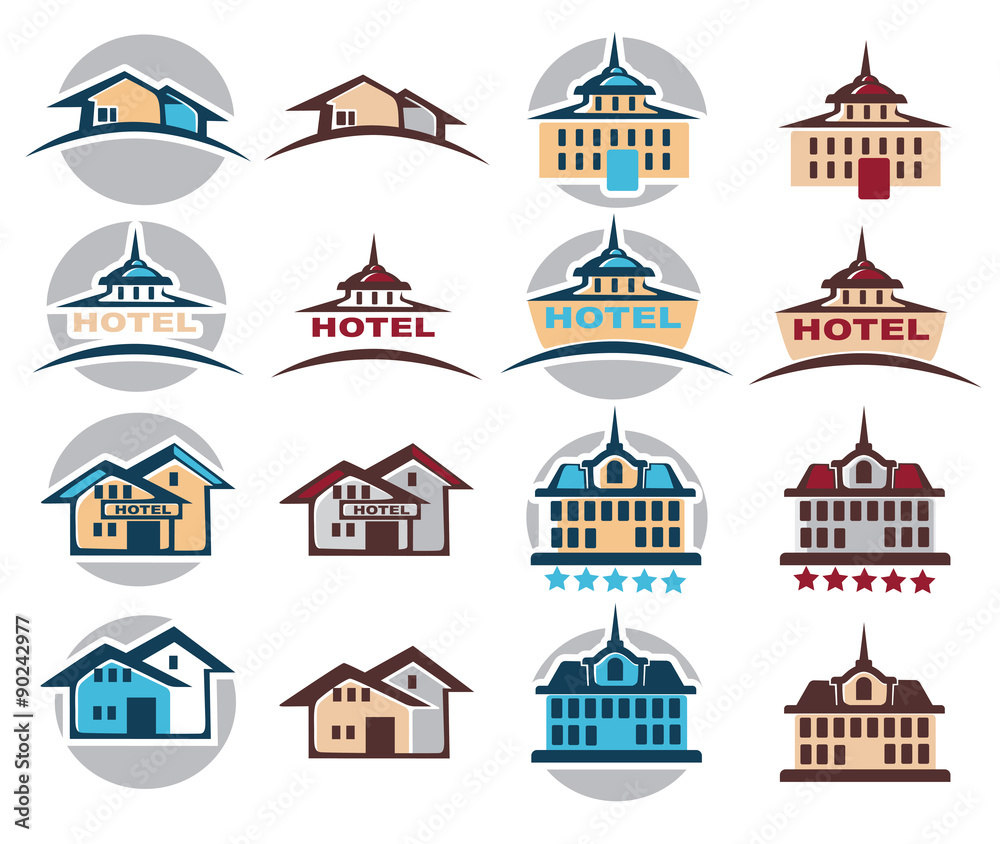 hotel, home, cottage,  building Icon, logo, emblem