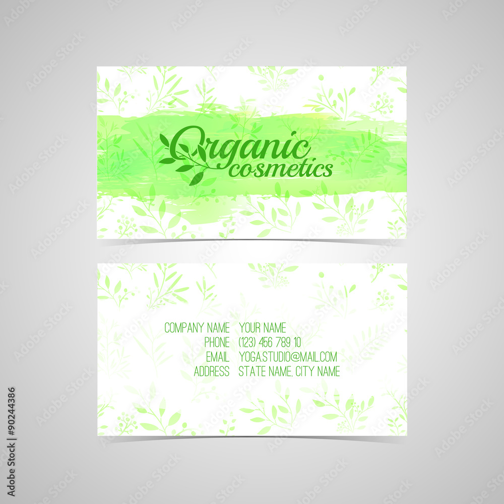 Design template for Organic cosmetics business card with