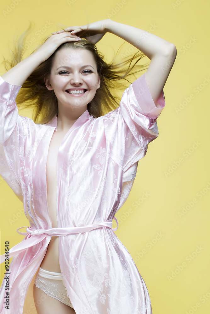 Fototapeta premium Lovely lady in dressing gown