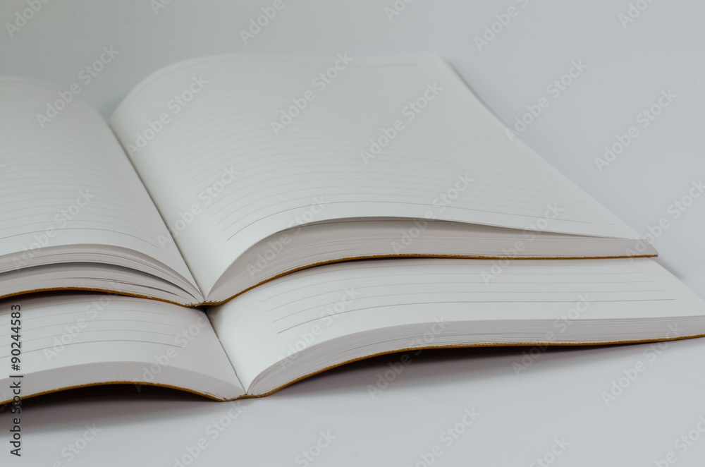 Notebook Open On White Background. Notebook Open On White Background.