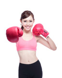 sport woman is boxing