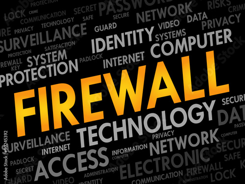 FIREWALL word cloud, security concept