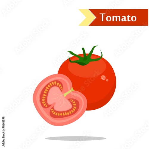 the illustration which shows some vegetables - tomatos.