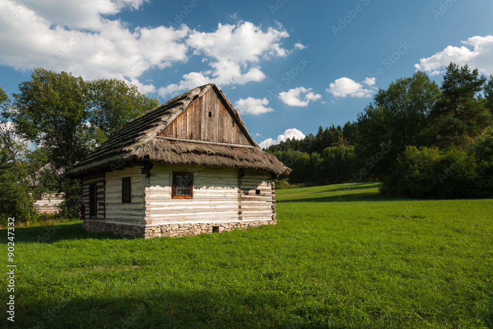 Obraz premium Wodden cottage from Liptov - Museum of the Slovak Village, Martin, Slovakia