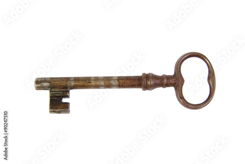 Antique key isolated on white background © jorgecachoh
