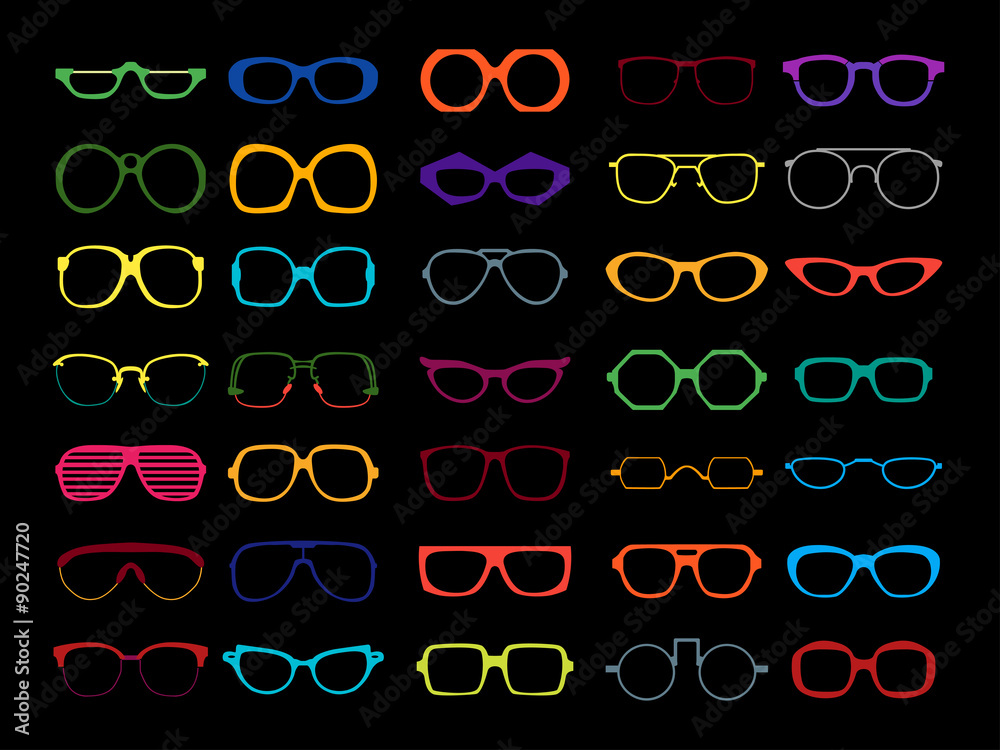 hipster glasses frames vector