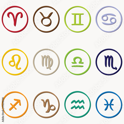 Horoscope signs - symbols - Vector EPS10