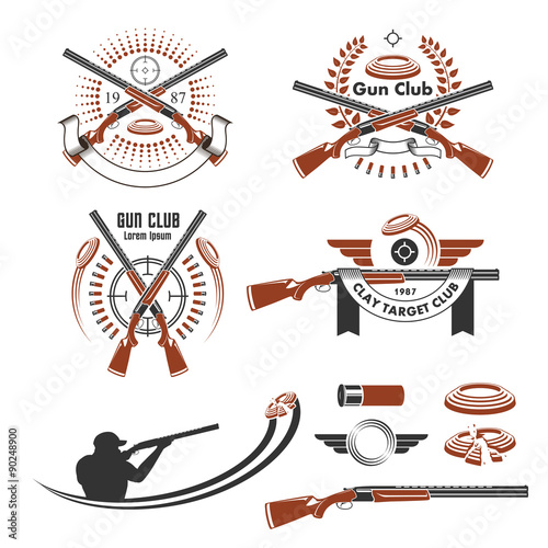 Clay target emblems and design elements